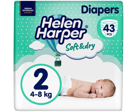Подгузники Helen Harper Soft&Dry New Mini Размер 2 (4-8 кг) 43 шт (2316770)