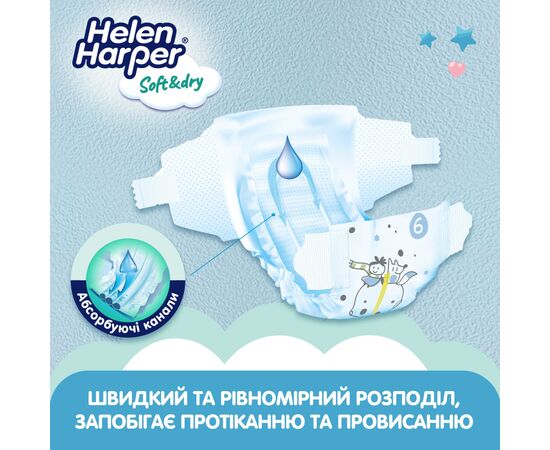 Подгузники Helen Harper Soft&Dry New XL Размер 6 (15+ кг) 26 шт (2316780), изображение 4 Подгузники Helen Harper Soft&Dry New XL Размер 6 (15+ кг) 26 шт (2316780), изображение 4