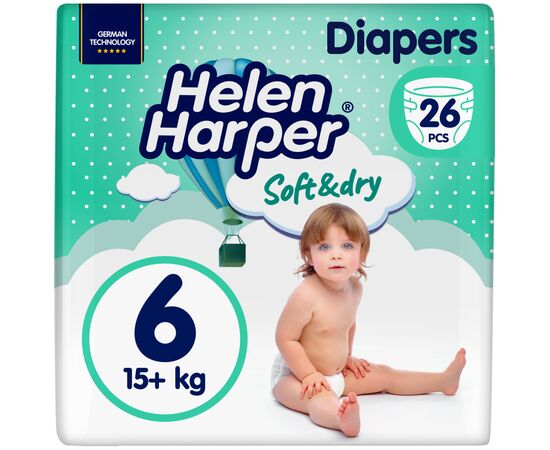 Подгузники Helen Harper Soft&Dry New XL Размер 6 (15+ кг) 26 шт (2316780)