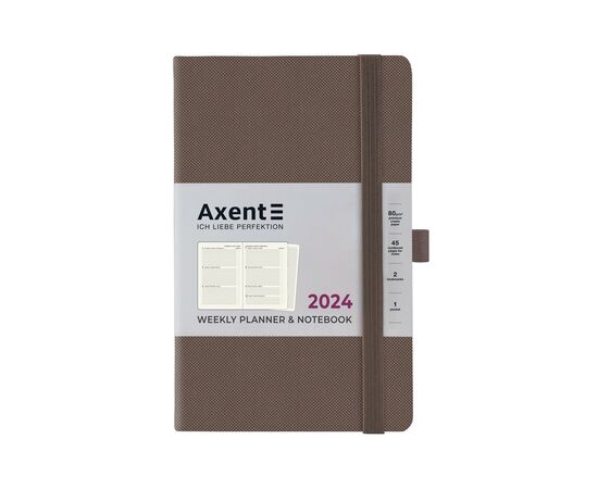 Еженедельник Axent 2024 Partner Soft Diamond 125х195, ореховый (8518-24-56-A)
