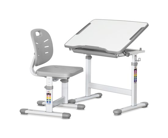 Парта со стулом Evo-kids Grey (Evo-06 Ergo G), изображение 2 Парта со стулом Evo-kids Grey (Evo-06 Ergo G), изображение 2