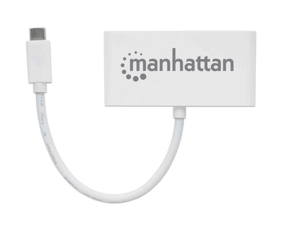 Концентратор Intracom Manhattan Type-C 4-port USB 3.0 + 3.1 PD white (163552), изображение 2 Концентратор Intracom Manhattan Type-C 4-port USB 3.0 + 3.1 PD white (163552), изображение 2