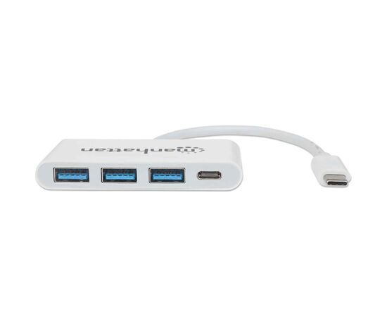 Концентратор Intracom Manhattan Type-C 4-port USB 3.0 + 3.1 PD white (163552), изображение 3 Концентратор Intracom Manhattan Type-C 4-port USB 3.0 + 3.1 PD white (163552), изображение 3