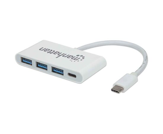 Концентратор Intracom Manhattan Type-C 4-port USB 3.0 + 3.1 PD white (163552)