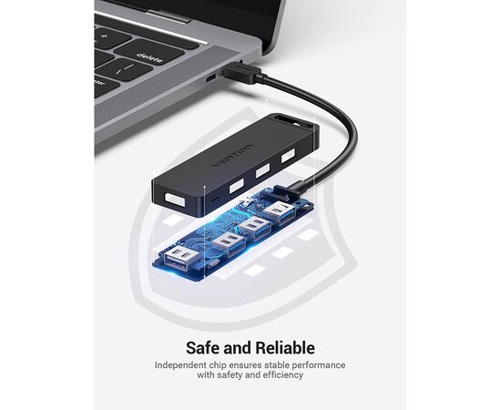 Концентратор Vention USB 3.1 Type-C to 4xUSB 3.0 active black (TGKBB), изображение 7 Концентратор Vention USB 3.1 Type-C to 4xUSB 3.0 active black (TGKBB), изображение 7