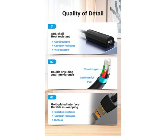 Переходник USB 2.0 to Ethernet RJ45 100Mb Vention (CEGBB), изображение 10 Переходник USB 2.0 to Ethernet RJ45 100Mb Vention (CEGBB), изображение 10
