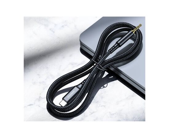 Кабель мультимедийный AUX USB-C to TRS Audio 3.5mm M/M DAC Chip 96kHz 1.0m black Choetech (AUX006), изображение 2 Кабель мультимедийный AUX USB-C to TRS Audio 3.5mm M/M DAC Chip 96kHz 1.0m black Choetech (AUX006), изображение 2