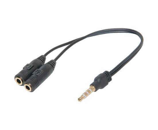 Переходник Jack 3.5mm M 4pin to 2 Jack 3.5mm F (Audio+MIC) Headset Jack Defender (63012)