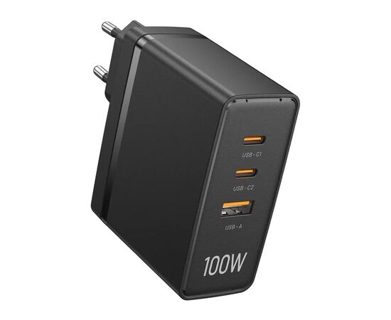 Зарядное устройство Vention 3xUSB 100W GaN (2хUSB-C+USB-A) black (FEGB0-EU)