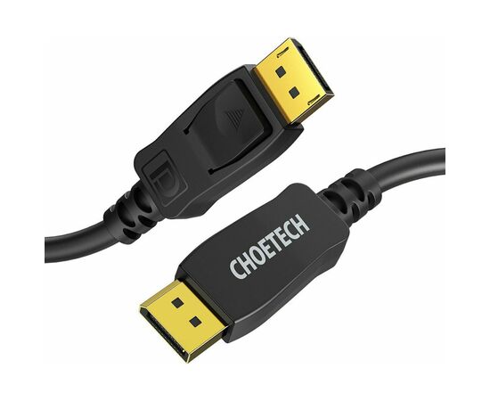 Кабель мультимедийный DisplayPort to DisplayPort 2.0m V1.4, 8K 60Hz PVC Choetech (XDD01), изображение 2 Кабель мультимедийный DisplayPort to DisplayPort 2.0m V1.4, 8K 60Hz PVC Choetech (XDD01), изображение 2