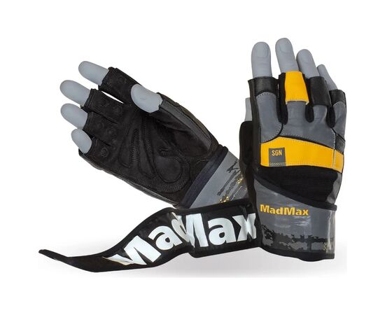 Рукавички для фітнесу MadMax MFG-880 Signature Black/Grey/Yellow M (MFG-880_M)
