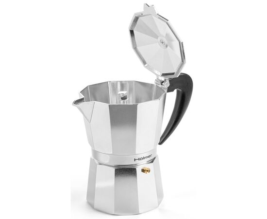 Гейзерная кофеварка Hölmer Aluminum 150 мл (CF-0150-AL), изображение 2 Гейзерная кофеварка Hölmer Aluminum 150 мл (CF-0150-AL), изображение 2