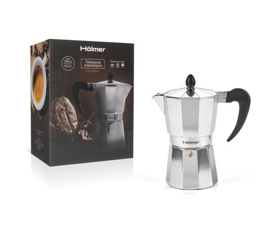 Гейзерная кофеварка Hölmer Aluminum 300 мл (CF-0300-AL), изображение 6