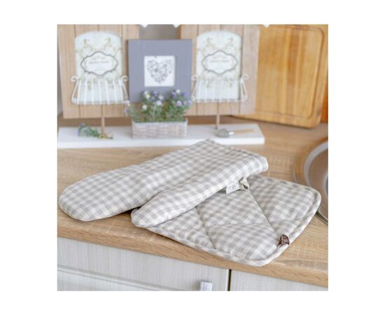 Кухонна прихватка Прованс Bella сiра клiтинка 25х25 см (4823093416765), зображення 3