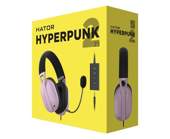Наушники Hator Hyperpunk 2 USB 7.1 Black/Lilac (HTA-849), изображение 6 Наушники Hator Hyperpunk 2 USB 7.1 Black/Lilac (HTA-849), изображение 6