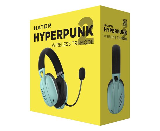 Наушники Hator Hyperpunk 2 Wireless Tri-mode Black/Mint (HTA-858), изображение 6 Наушники Hator Hyperpunk 2 Wireless Tri-mode Black/Mint (HTA-858), изображение 6