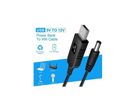 Кабель питания USB 2.0 AM to DC 5.5 х 2.1 mm 1.0m 5V to 12V Dynamode (DM-USB-DC-5.5x2.1-12V), изображение 7 Кабель питания USB 2.0 AM to DC 5.5 х 2.1 mm 1.0m 5V to 12V Dynamode (DM-USB-DC-5.5x2.1-12V), изображение 7