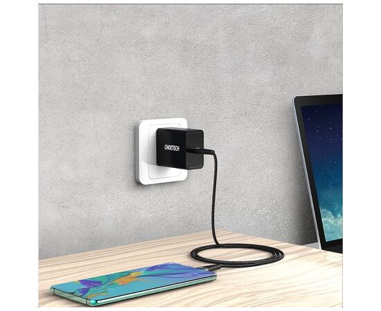Дата кабель USB-C to USB-C 1.2m USB 2.0 60W Choetech (XCC-1003), изображение 6 Дата кабель USB-C to USB-C 1.2m USB 2.0 60W Choetech (XCC-1003), изображение 6