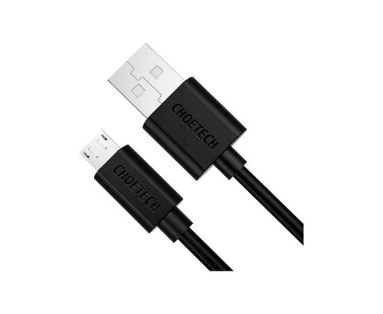 Дата кабель USB 2.0 AM to Micro 5P 1.2m 2.4A PVC Choetech (AB003), изображение 2 Дата кабель USB 2.0 AM to Micro 5P 1.2m 2.4A PVC Choetech (AB003), изображение 2