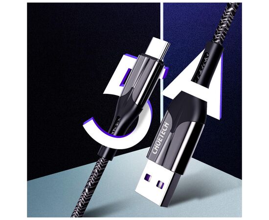 Дата кабель USB 2.0 AM to Type-C 1.2m 5A Choetech (AC0013), изображение 2 Дата кабель USB 2.0 AM to Type-C 1.2m 5A Choetech (AC0013), изображение 2