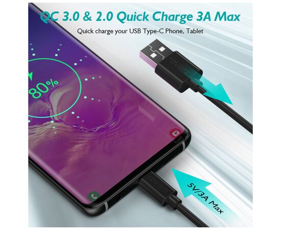 Дата кабель USB 2.0 AM to Type-C 2.0m 3A 18W PVC Choetech (AC0003), изображение 2 Дата кабель USB 2.0 AM to Type-C 2.0m 3A 18W PVC Choetech (AC0003), изображение 2