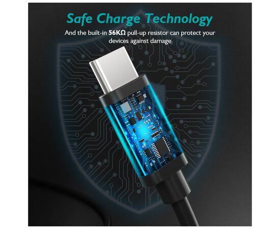 Дата кабель USB 2.0 AM to Type-C 2.0m 3A 18W PVC Choetech (AC0003), изображение 4 Дата кабель USB 2.0 AM to Type-C 2.0m 3A 18W PVC Choetech (AC0003), изображение 4