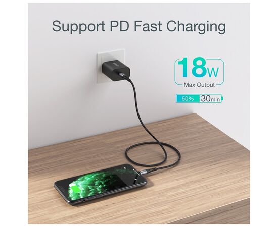 Дата кабель USB-C 3.1 to Lightning 3.0m 20W MFI Choetech (IP0042), изображение 4 Дата кабель USB-C 3.1 to Lightning 3.0m 20W MFI Choetech (IP0042), изображение 4