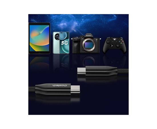 Дата кабель USB-C to USB-C 2.0m USB 3.1 Gen2 240W (50V/5A) Choetech (XCC-1036), изображение 6 Дата кабель USB-C to USB-C 2.0m USB 3.1 Gen2 240W (50V/5A) Choetech (XCC-1036), изображение 6