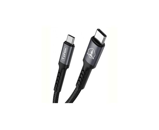 Дата кабель USB Type-C to Type-C 1.0m 3A Black\Gray T-Phox (T-CC833), изображение 2 Дата кабель USB Type-C to Type-C 1.0m 3A Black\Gray T-Phox (T-CC833), изображение 2