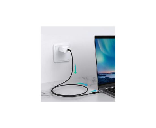 Дата кабель USB Type-C to Type-C 1.0m 3A Black\Gray T-Phox (T-CC833), изображение 6 Дата кабель USB Type-C to Type-C 1.0m 3A Black\Gray T-Phox (T-CC833), изображение 6