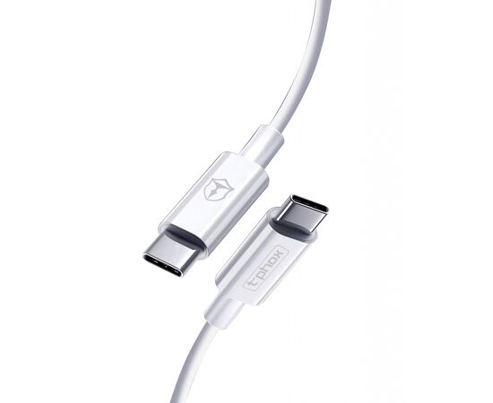 Дата кабель USB Type-C to Type-C 1.0m 3A White T-Phox (T-CC834), изображение 5 Дата кабель USB Type-C to Type-C 1.0m 3A White T-Phox (T-CC834), изображение 5