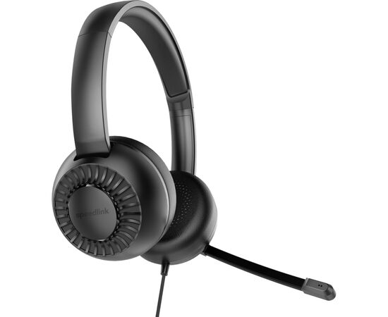 Наушники Speedlink METIS USB Stereo Headset 3.5mm Jack with USB Soundcard Black (SL-870007-BK), изображение 2 Наушники Speedlink METIS USB Stereo Headset 3.5mm Jack with USB Soundcard Black (SL-870007-BK), изображение 2