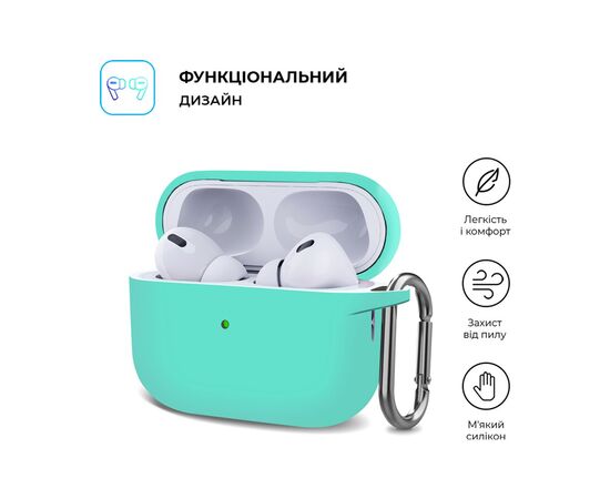 Чехол для наушников Armorstandart Hang Case для Apple AirPods Pro 2 Mint Green (ARM68589), изображение 2 Чехол для наушников Armorstandart Hang Case для Apple AirPods Pro 2 Mint Green (ARM68589), изображение 2