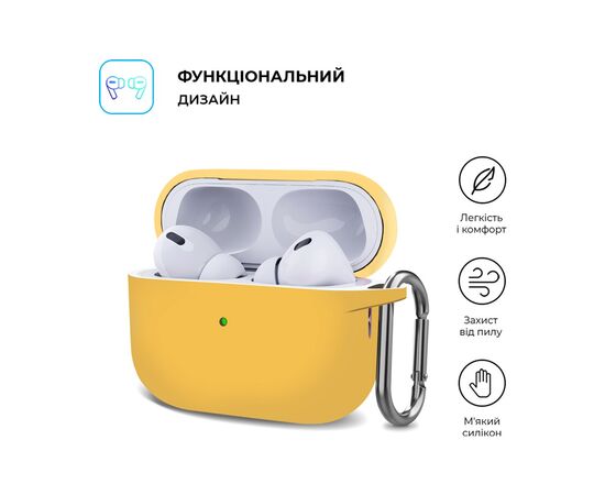Чехол для наушников Armorstandart Hang Case для Apple AirPods Pro 2 Yellow (ARM68593), изображение 2 Чехол для наушников Armorstandart Hang Case для Apple AirPods Pro 2 Yellow (ARM68593), изображение 2