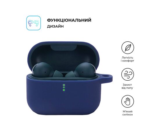 Чехол для наушников Armorstandart Silicone Case для Xiaomi QCY T10 / T10 Pro Midnight Blue (ARM68426), изображение 2 Чехол для наушников Armorstandart Silicone Case для Xiaomi QCY T10 / T10 Pro Midnight Blue (ARM68426), изображение 2