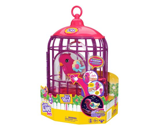Интерактивная игрушка Moose Говорящая птичка Тиара Твинклз со светом в клетке (26457), изображение 2 Интерактивная игрушка Moose Говорящая птичка Тиара Твинклз со светом в клетке (26457), изображение 2