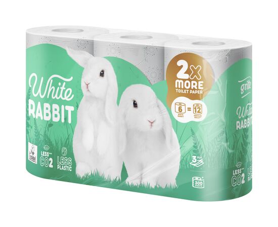 Туалетная бумага Grite White Rabbit 3 слоя 6 рулонов (4770023346046)