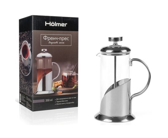 Френч-пресс Hölmer Exquisite FP-00350-SS 350 мл Silver (FP-00350-SS Exquisite), изображение 5 Френч-пресс Hölmer Exquisite FP-00350-SS 350 мл Silver (FP-00350-SS Exquisite), изображение 5