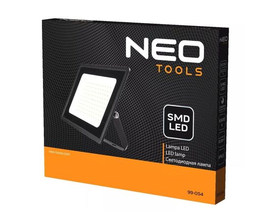 Прожектор Neo Tools алюминий, 220 В, 100Вт, 8000 люмен, SMD LED, кабель 0.3м без (99-054), изображение 3 Прожектор Neo Tools алюминий, 220 В, 100Вт, 8000 люмен, SMD LED, кабель 0.3м без (99-054), изображение 3