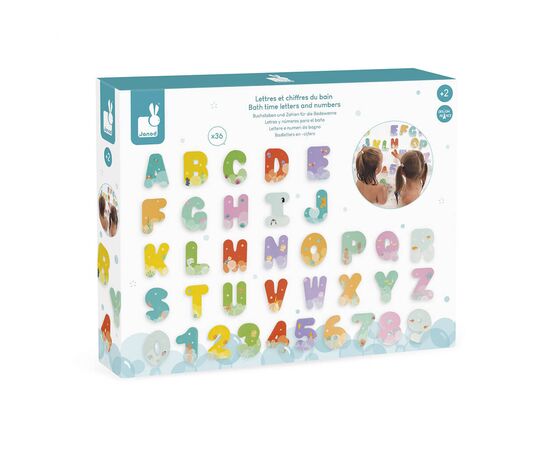 Игрушка для ванной Janod набор цифр и букв (англ. алфавит) 36 элементов (J04709), изображение 4 Игрушка для ванной Janod набор цифр и букв (англ. алфавит) 36 элементов (J04709), изображение 4