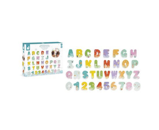 Игрушка для ванной Janod набор цифр и букв (англ. алфавит) 36 элементов (J04709)