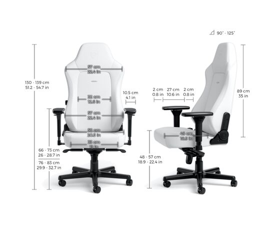Кресло игровое Noblechairs HERO White Edition (NBL-HRO-PU-WED), изображение 6 Кресло игровое Noblechairs HERO White Edition (NBL-HRO-PU-WED), изображение 6