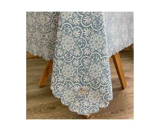 Скатерть Прованс водоотталкивающая Simfoni Lace on blue 220х136 см (4823093428065), изображение 3 Скатерть Прованс водоотталкивающая Simfoni Lace on blue 220х136 см (4823093428065), изображение 3
