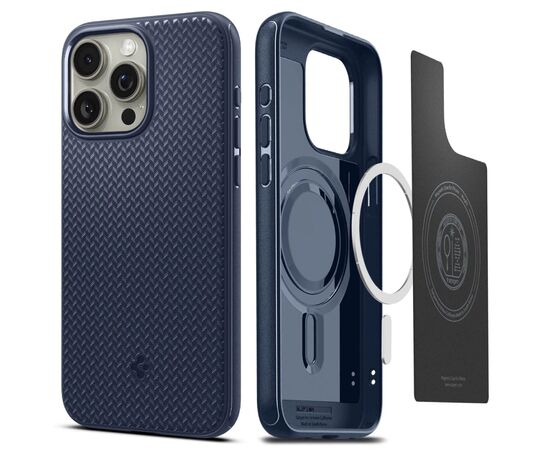 Чехол для мобильного телефона Spigen Apple iPhone 15 Pro Max Mag Armor MagFit Navy Blue (ACS06598), изображение 2 Чехол для мобильного телефона Spigen Apple iPhone 15 Pro Max Mag Armor MagFit Navy Blue (ACS06598), изображение 2