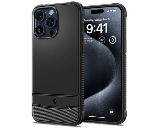 Чехол для мобильного телефона Spigen Apple iPhone 15 Pro Rugged Armor MagFit Matte Black (ACS06703), изображение 2