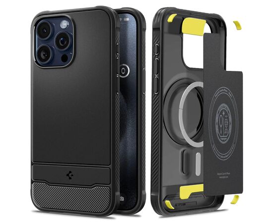 Чехол для мобильного телефона Spigen Apple iPhone 15 Pro Rugged Armor MagFit Matte Black (ACS06703), изображение 3