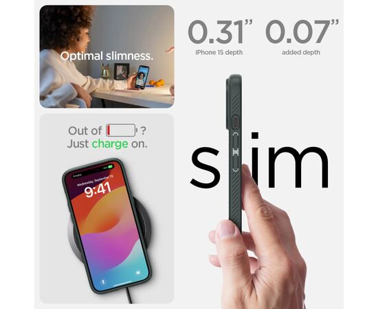 Чехол для мобильного телефона Spigen Apple iPhone 15 Liquid Air Abyss Green (ACS06792), изображение 12 Чехол для мобильного телефона Spigen Apple iPhone 15 Liquid Air Abyss Green (ACS06792), изображение 12