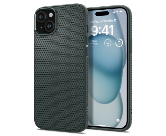 Чехол для мобильного телефона Spigen Apple iPhone 15 Liquid Air Abyss Green (ACS06792), изображение 2 Чехол для мобильного телефона Spigen Apple iPhone 15 Liquid Air Abyss Green (ACS06792), изображение 2