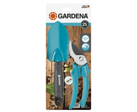 Набор инструментов Gardena садовых Classic (секатор 18 мм + совок 8 см) (12201-20.000.00), изображение 2 Набор инструментов Gardena садовых Classic (секатор 18 мм + совок 8 см) (12201-20.000.00), изображение 2