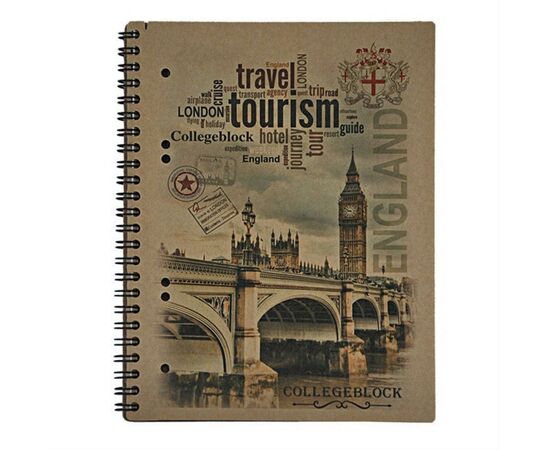 Блокнот Buromax spiral side, А5, 96sheets, KRAFT, square, perforation (BM.2418), изображение 2 Блокнот Buromax spiral side, А5, 96sheets, KRAFT, square, perforation (BM.2418), изображение 2